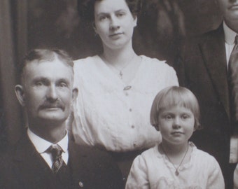 Exquisite Large Edwardian Family Photo - Three Generations - Antique Paper Ephemera - Parents, Child, Grandparents - Maryville, Missouri