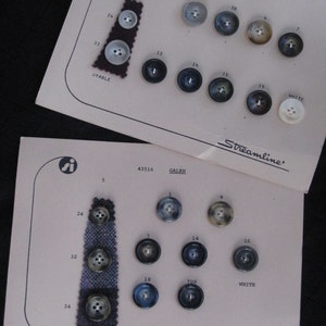 2 Vintage Salesman Sample Button Cards Streamline Brand Browns, Tans, Grey, Navy Revised Listing Notions, Supplies image 1