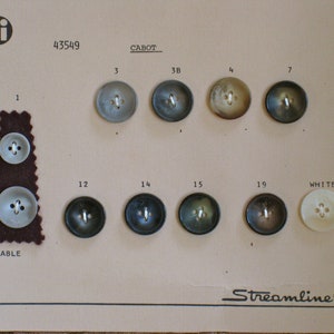 2 Vintage Salesman Sample Button Cards Streamline Brand Browns, Tans, Grey, Navy Revised Listing Notions, Supplies image 3