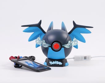 Mega Charizard X 1:1 scale resin hand-painted character pokeball skeleton crystal led light