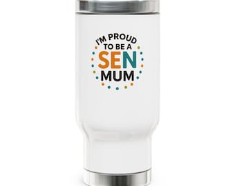 Stainless Steel Travel Mug with Handle, 14oz