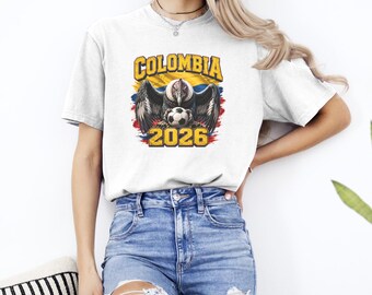 Columbia Soccer 2026 Shirt, Comfort Colors 1717, Columbia Football Fan Tee, Unisex Garment Dyed T-Shirt, Sports Fan Gift, Match Day Shirt