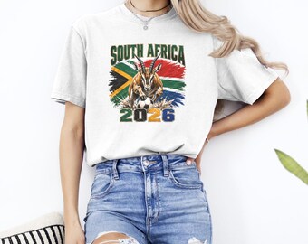 South Africa Soccer 2026 Shirt, Comfort Colors 1717, South Africa Football Fan Tee, Unisex Match Day T-Shirt, Sports Fan Gift