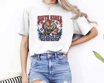 South Korea Soccer 2026 Shirt, Comfort Colors 1717, South Korea Football Fan Tee, Unisex Match Day T-Shirt, Sports Fan Gift