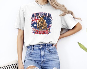 Australia Soccer 2026 Shirt, Comfort Colors 1717, Australia Football Fan Tee, Unisex Garment Dyed T-Shirt, Sports Fan Gift, Match Day Shirt