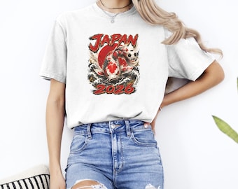 Japan Soccer 2026 Shirt, Comfort Colors 1717, Japan Football Fan Tee, Unisex Garment Dyed T-Shirt, Sports Fan Gift, Match Day Shirt