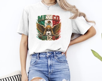 Mexico Soccer 2026 Shirt, Comfort Colors 1717, Mexico Football Fan Tee, Unisex Garment Dyed T-Shirt, Sports Fan Gift, Match Day Shirt