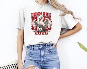 Denmark Soccer 2026 Shirt, Comfort Colors 1717, Denmark Football Fan Tee, Unisex Garment Dyed T-Shirt, Sports Fan Gift, Match Day Shirt