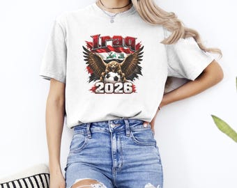 Iraq Soccer 2026 Shirt, Comfort Colors 1717, Iraq Football Fan Tee, Unisex Garment Dyed T-Shirt, Sports Fan Gift, Match Day Shirt