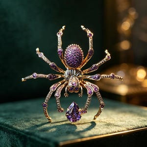 Vintage Spider Brooch - Etsy