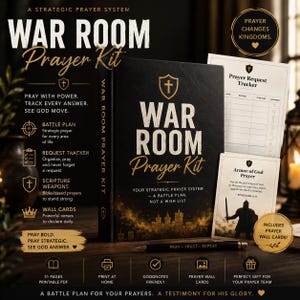 War Room Prayer Kit | Strategic Journal, Wall Cards, ACTS Method (Printable + GoodNotes)