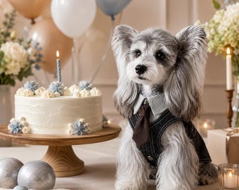 Formeel colbert voor kleine hond met stropdas, outfit voor bruiloft en verjaardag
