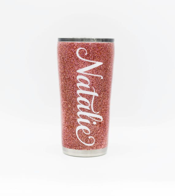 rose gold glitter yeti