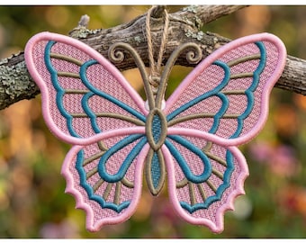 Free Standing Lace Butterfly Embroidery Design – Insect Wall Hanging (Digital Download)