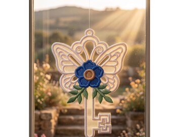 FSL Butterfly Skeleton Key Embroidery Design: Free-Standing Lace Ornament (Digital Download)