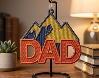 Dad The Adventurer FSL Lace Mountain Ornament Machine Embroidery Design Father Day Gift Digital File
