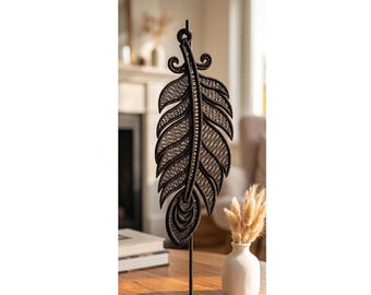 Boho Feather Lace Ornament Embroidery Design (5 Inch) – Digital Download
