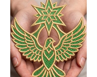 Embroidered Dove Star FSL Ornament, Religious Christmas Decoration, Machine Embroidery Pattern (Digital Download)