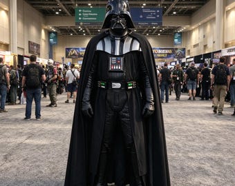 Fantasia completa de Darth Vader para cosplay, incluindo capacete, armadura, capa e cinto de LED de alta qualidade. Ideal para adultos e perfeito para o Halloween e Comic Con.