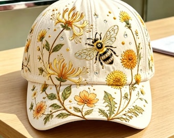 Las gorras de béisbol con estampados de colibríes y flores de cerezo se imprimieron utilizando tecnología de impresión 3D.