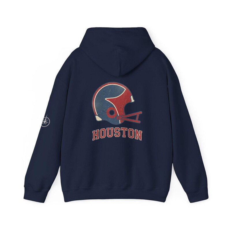 Felpa con cappuccio Houston Vintage Varsity Helmet, felpa da football retrò, pullover per il giorno della partita, felpa per tifosi immagine 7
