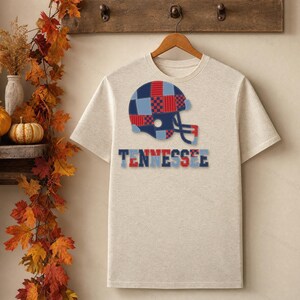 Tennessee-Spieltags-T-Shirt, Patchwork-Helm-Football-Fan-Shirt, Sportshirt im Vintage-Stil Bild 6