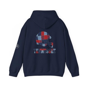 Tennessee Patchwork Helmet Game Day Hoodie, Unisex Football Sweatshirt, Cozy Fall Pullover image 7