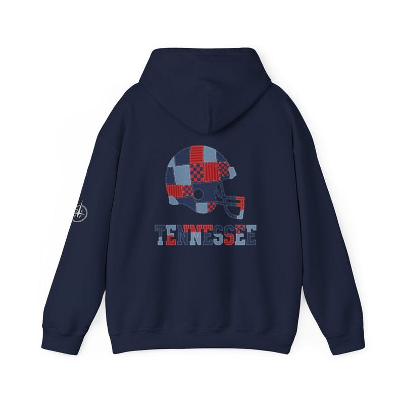 Tennessee Patchwork Helmet Game Day Hoodie, Unisex Football Sweatshirt, Cozy Fall Pullover image 7