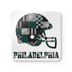 Philadelphia Patchwork Fotbollshjälmunderlägg, Korkunderlägg, Man Cave-dekor, Fanpresent bild 1