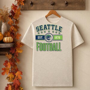 Seattle Vintage Wappen-Football-PNG, Retro-College-Sublimationsdesign, Digitaler Download Bild 4