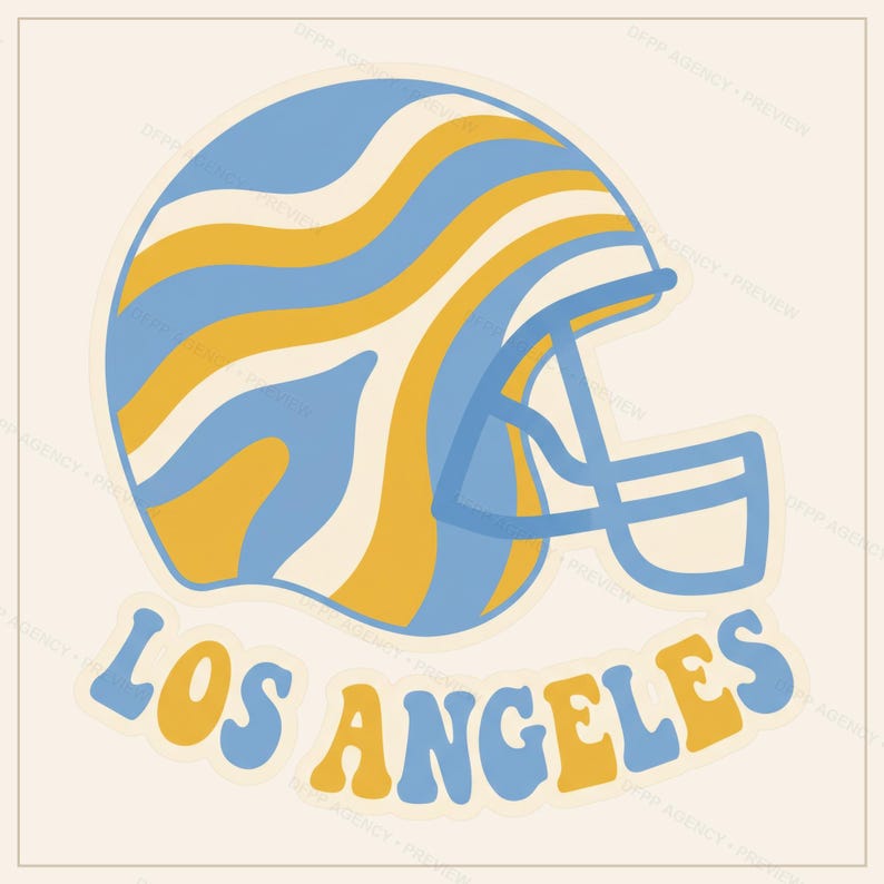 Los Angeles Chargers American Football PNG-bundel, 8 helmdesigns, sublimatieset voor wedstrijddagen, digitale download afbeelding 6