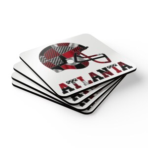Posavasos de corcho con forma de casco de los Atlanta Falcons, posavasos para aficionados, decoración para bar en casa, regalo deportivo. imagen 5