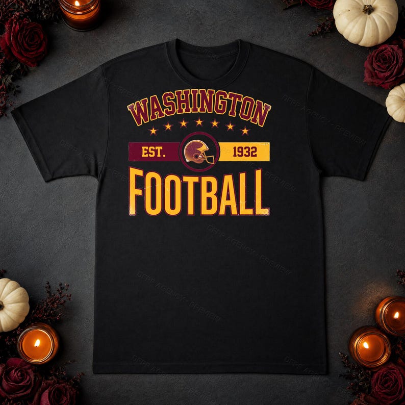 Washington Vintage Wappen Football PNG, Retro-College-Sublimationsdesign, Digitaler Download Bild 5