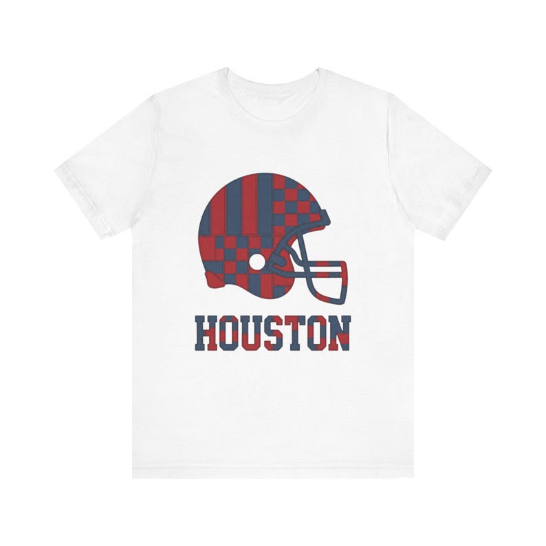 Houston Texans patchwork helm voetbalshirt, retro wedstrijdshirt, unisex fankleding, sportcadeau afbeelding 2