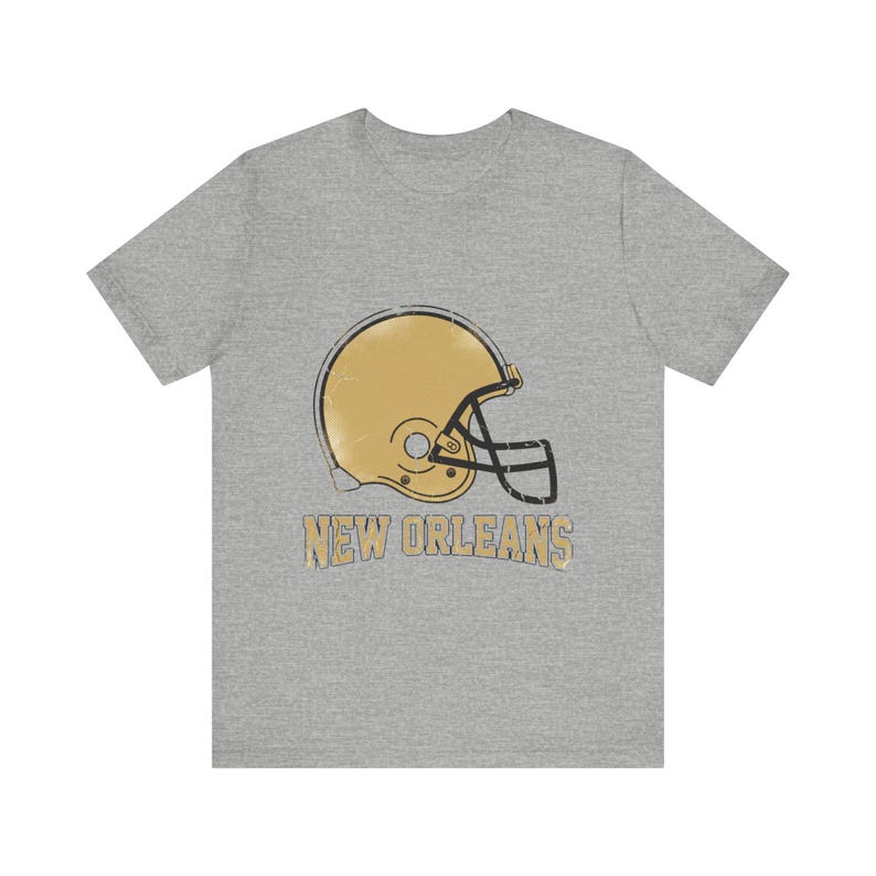 New Orleans Vintage Varsity Helmet Football Tee, Vintage Game Day Shirt, Sports Apparel, Great Gift image 2