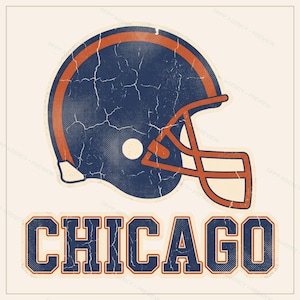 Chicago Football PNG Bundle, 8 Helmet Designs, Game Day Sublimation Set, Digital Download image 10
