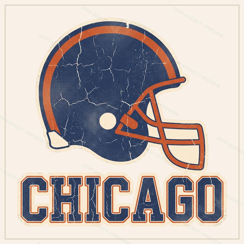 Chicago Football PNG Bundle, 8 Helmet Designs, Game Day Sublimation Set, Digital Download image 10
