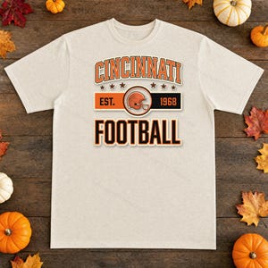 Vintage Cincinnati Bengals voetballogo PNG, retro varsity sublimatieontwerp, digitale download afbeelding 2