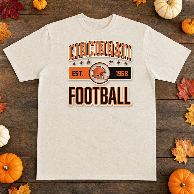 Vintage Cincinnati Bengals voetballogo PNG, retro varsity sublimatieontwerp, digitale download afbeelding 2
