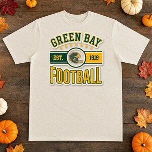 Green Bay Vintage Crest Football PNG, Retro Varsity Sublimation Design, Digital Download image 2
