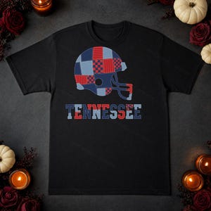 Tennessee-Spieltags-T-Shirt, Patchwork-Helm-Football-Fan-Shirt, Sportshirt im Vintage-Stil Bild 7