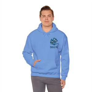 Carolina Patchwork Helmet Hoodie, Retro Football Sweatshirt, Game Day Pullover, Fan Hoodie image 4