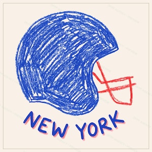 Zestaw do sublimacji New York Blue & Red Football, 8 wzorów kasków PNG, grafika ścienna na koszulkę meczową, pobieranie cyfrowe zdjęcie 7