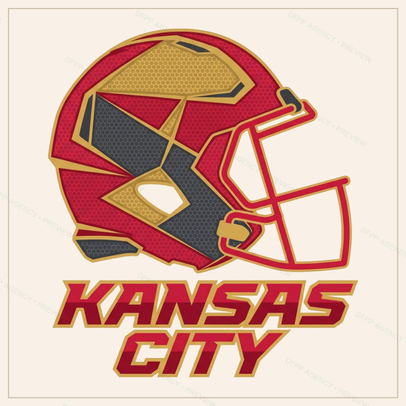 Kansas City Helm-PNG-Bundle, 8 Football-Fan-Designs, Sublimations- und DTF-Designs, Sofort-Download Bild 8
