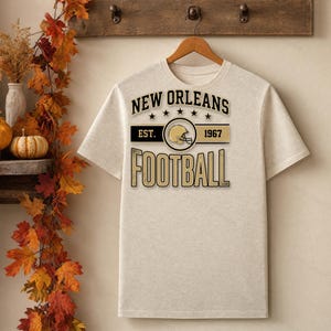 New Orleans Vintage Crest Football PNG, Retro Varsity Sublimation Design, Digital Download image 4