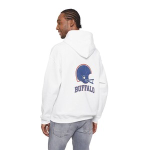 Buffalo Vintage Varsity Helmet Game Day Hoodie, Unisex Football Sweatshirt, Cozy Fall Pullover image 6