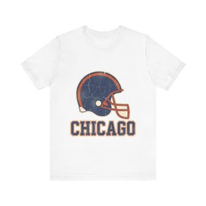 Chicago-Spieltags-T-Shirt, Vintage-Football-Fan-Shirt mit Collegehelm, Sportshirt im Vintage-Stil Bild 1