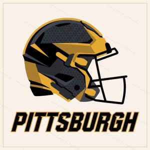 Pack de sublimation pour l'équipe de football américain de Pittsburgh : 8 motifs de casques au format PNG, clipart pour t-shirts de match, téléchargement numérique image 8