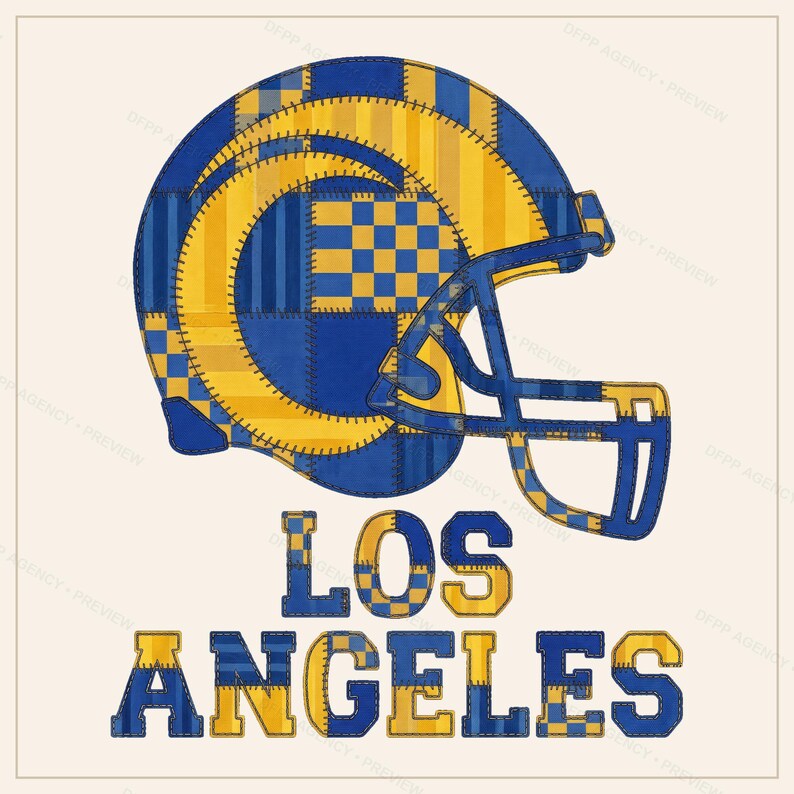 Los Angeles Rams Patchwork Helmet Football Shirt, Retro Game Day Tee, Unisex Fan Apparel, Sports Gift Bild 3