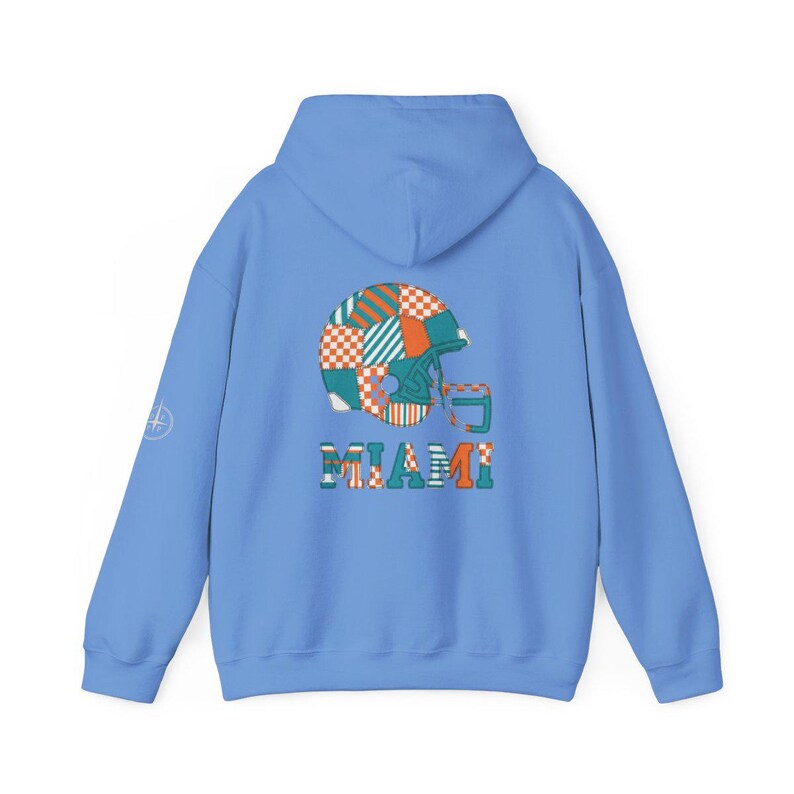 Bluza z kapturem Miami Patchwork Helmet, bluza retro Football, bluza na mecz, bluza z kapturem dla kibica zdjęcie 7